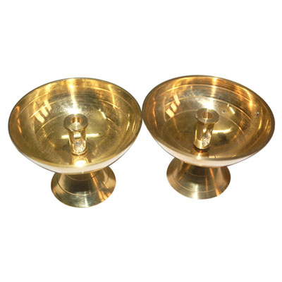 "Brass Devdas Jyothi Pair Small -010 - Click here to View more details about this Product